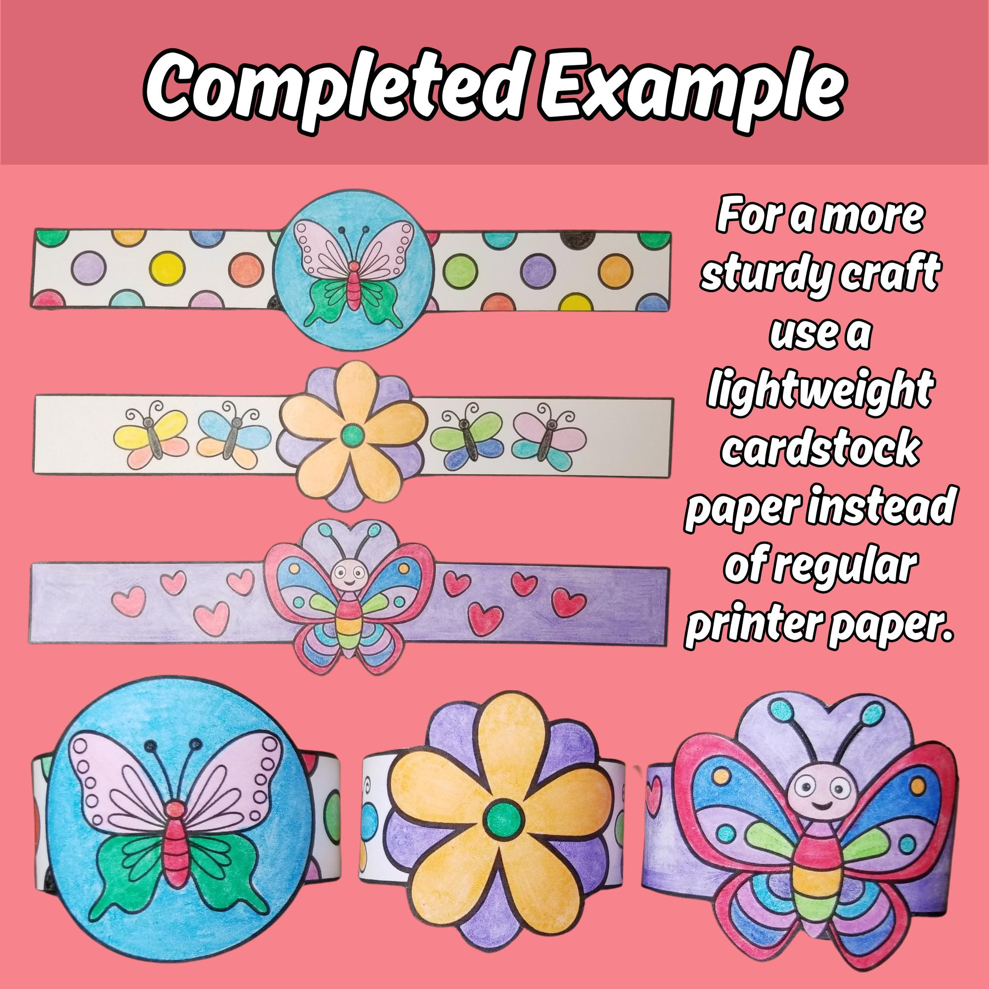Butterfly Paper Bracelets Printable Craft For Kids Butterfly within Free Printable Butterfly Bracelet Template