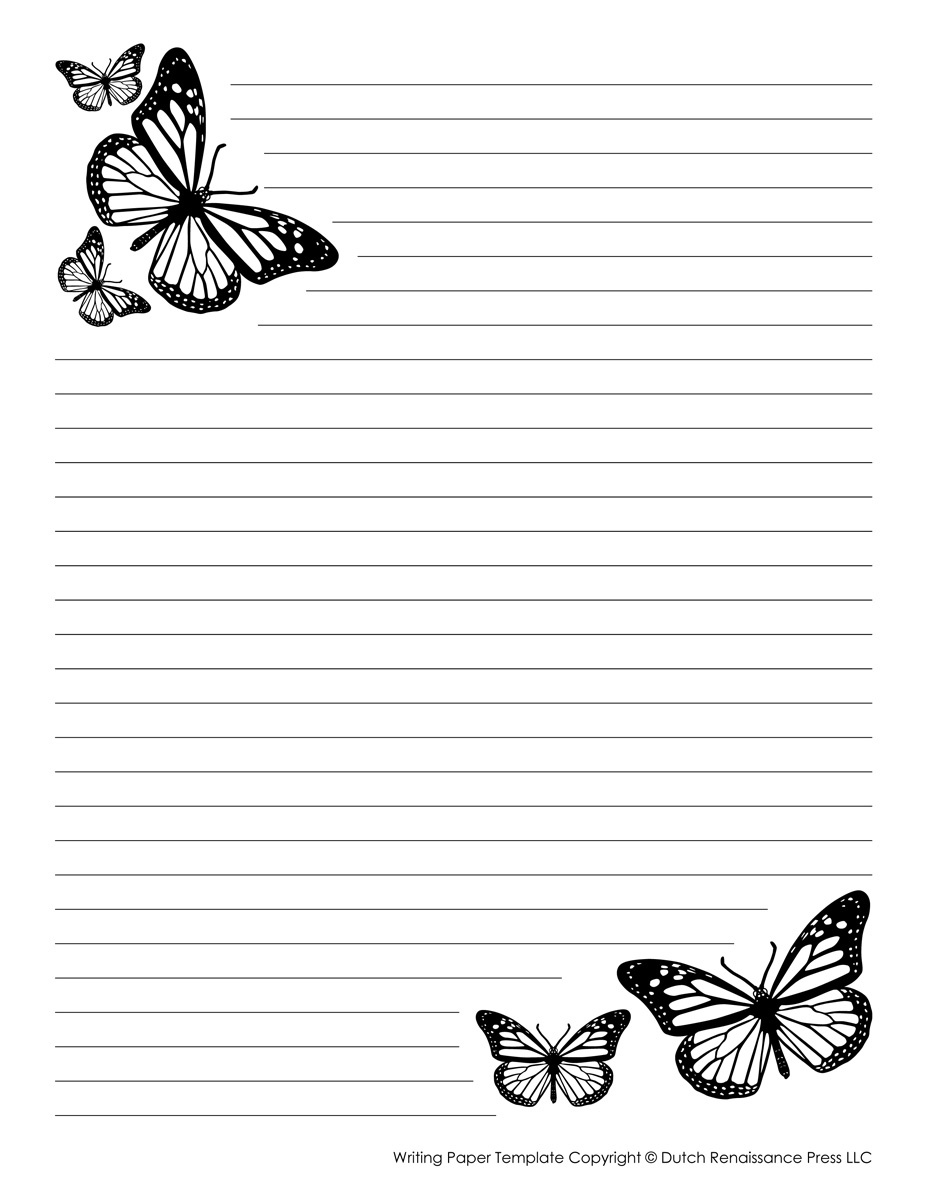Butterfly Paper - Tim&amp;#039;S Printables throughout Free Printable Butterfly Writing Paper