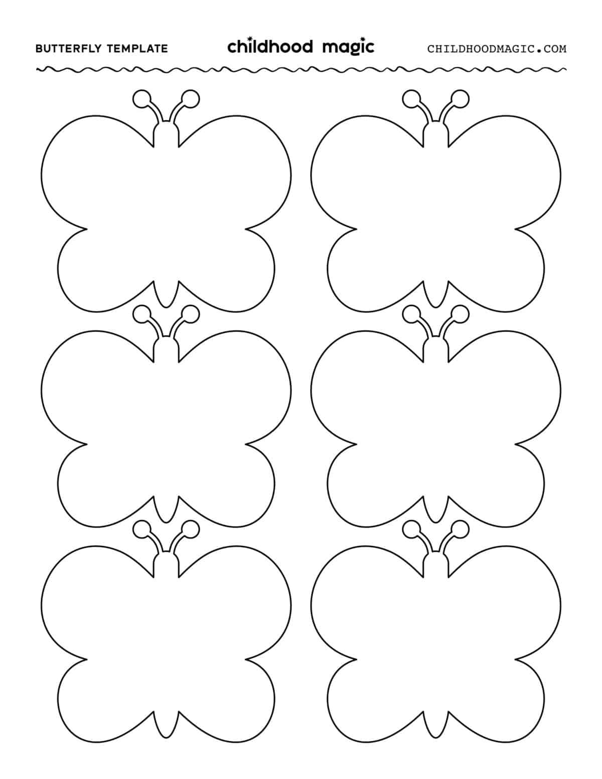 Butterfly Template - Childhood Magic inside FREE Printable Butterfly Name Tags