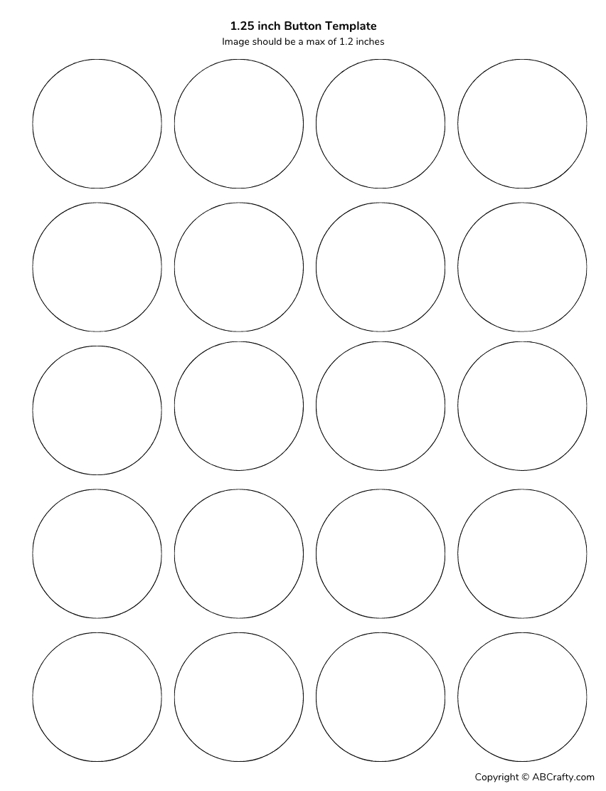 Button Template In 4 Sizes - Free Download - Ab Crafty with regard to FREE Printable Button Art Templates