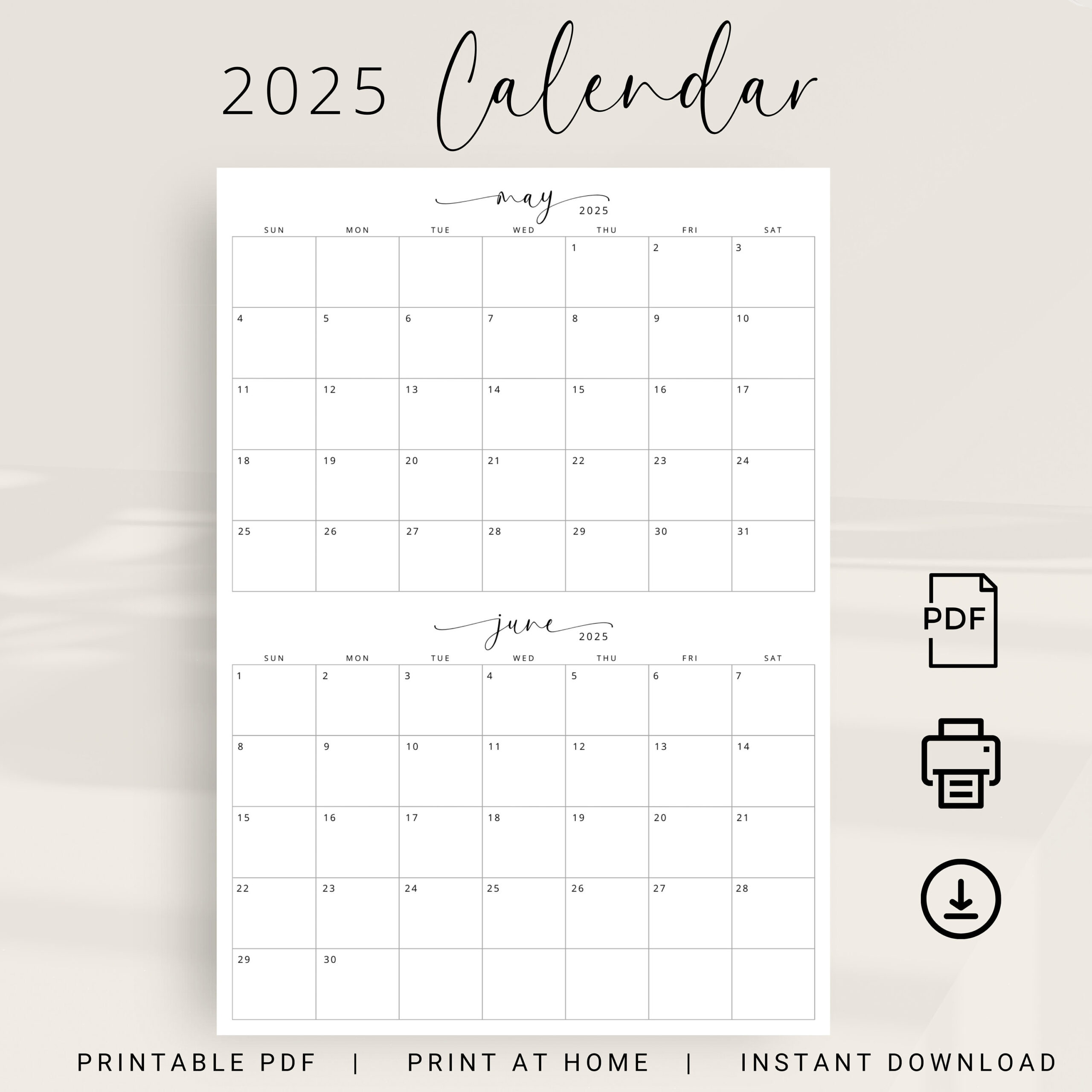 Buy 2025 Calendar 2 Months Per Page Calendar 2025 Planner Wall with Free Printable Calendar 2025 2 Months Per Page