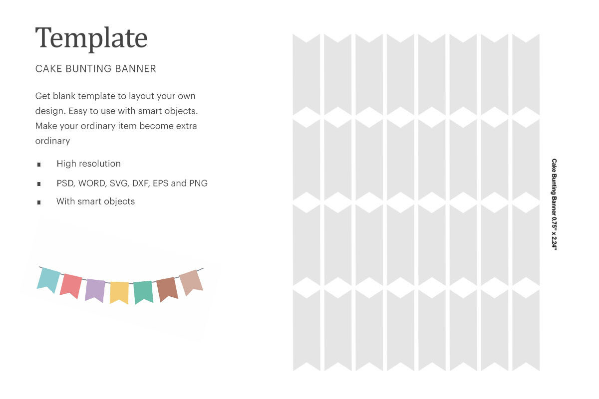Cake Bunting Banner Template | Silhouette Studio | Cricut inside Free Printable Cake Bunting Template