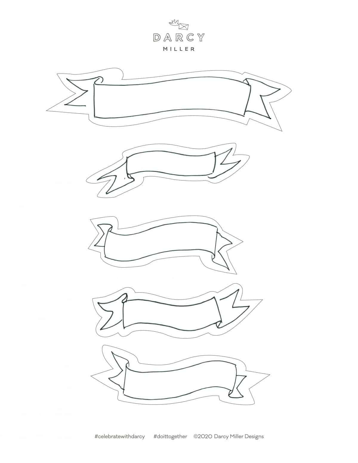 Cake Topper Banners throughout FREE Printable Cake Banner Templates