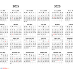 Calendar 2025 And 2026 On One Page | Calendar Quickly in Free Printable Calendar 2025 And 2026 Word