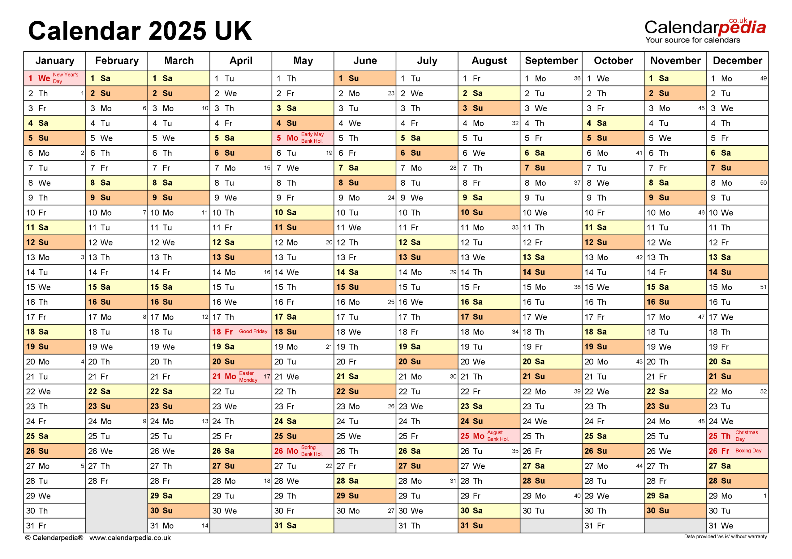 Calendar 2025 (Uk) - Free Printable Microsoft Word Templates for Free Printable Calendar 2025 Word