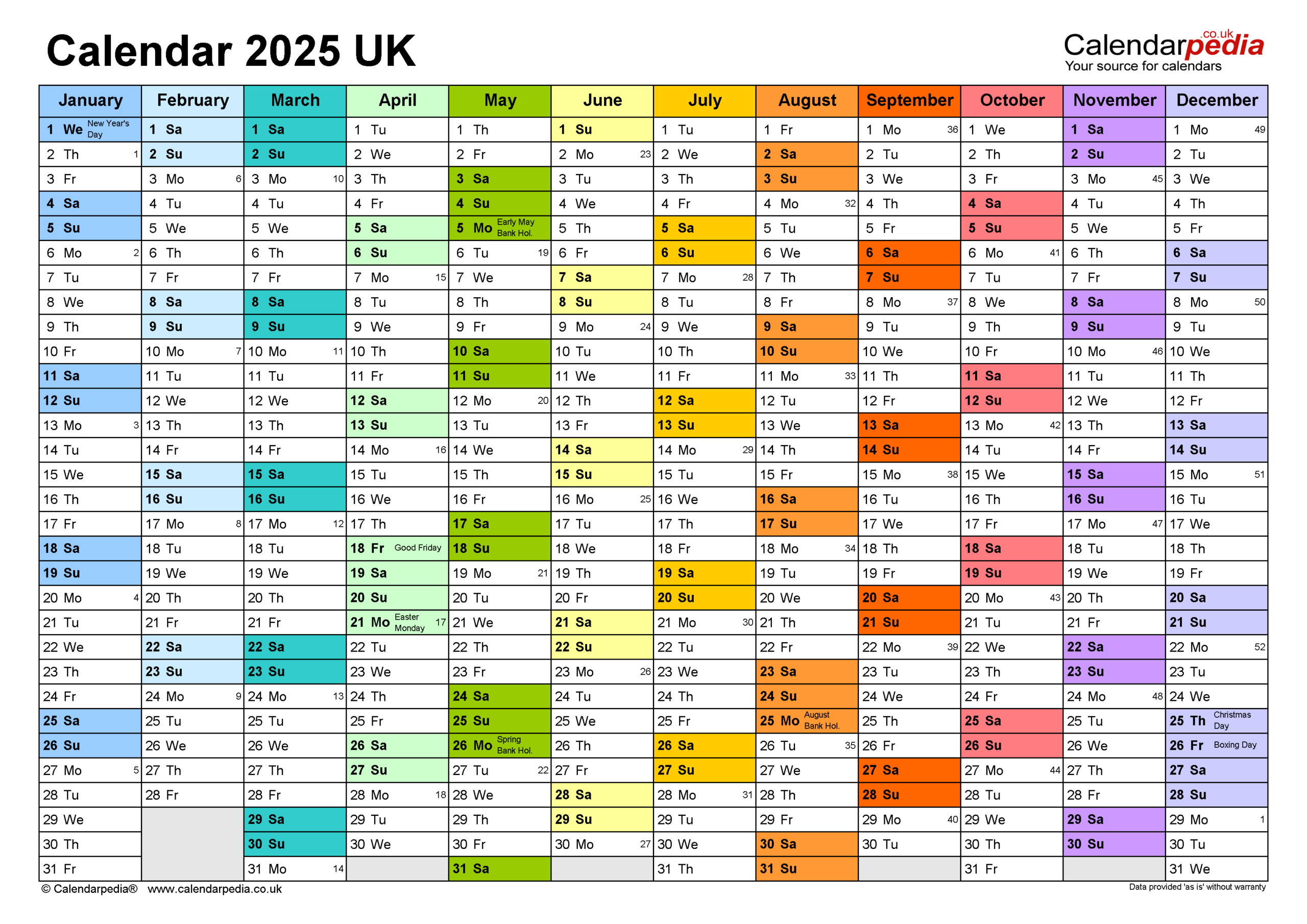 Calendar 2025 (Uk) - Free Printable Pdf Templates throughout Free Printable Calendar 2025 Uk