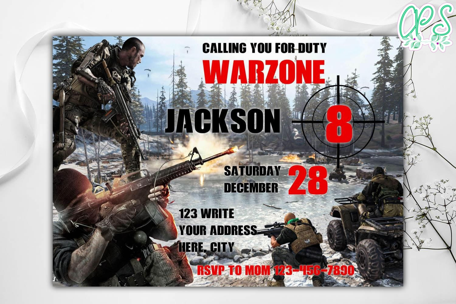 Call Of Duty Birthday Invitation Template To Print At Home Diy inside FREE Printable Call of Duty Birthday Invitations