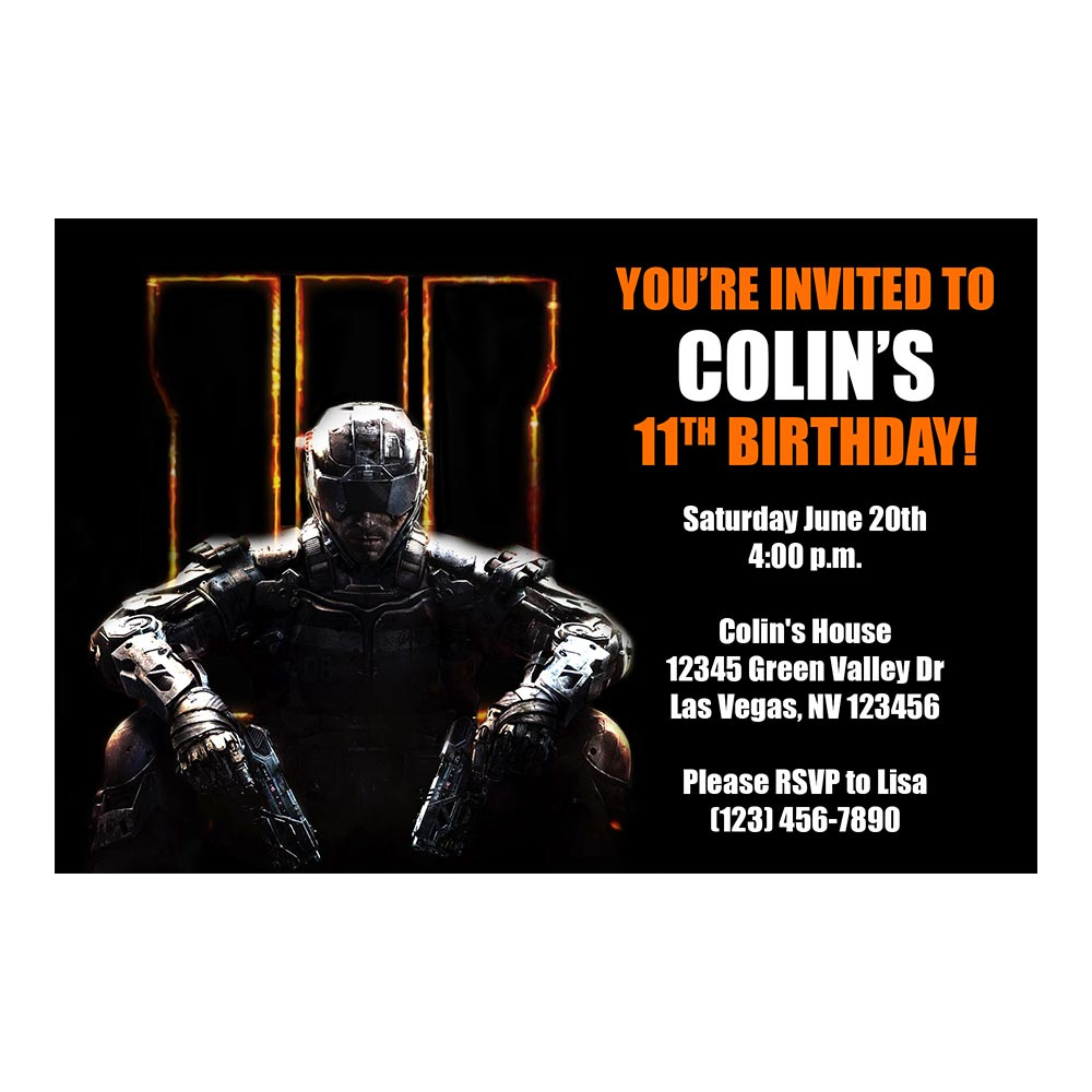 Call Of Duty Black Ops Invitations - General Prints with regard to Free Printable Call Of Duty Birthday Invitations
