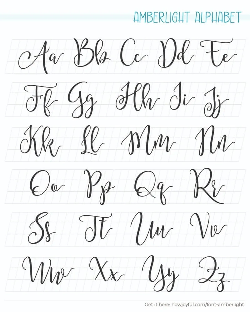 Calligraphy Alphabet Examples + Free Worksheets throughout FREE Printable Calligraphy Alphabet Letters