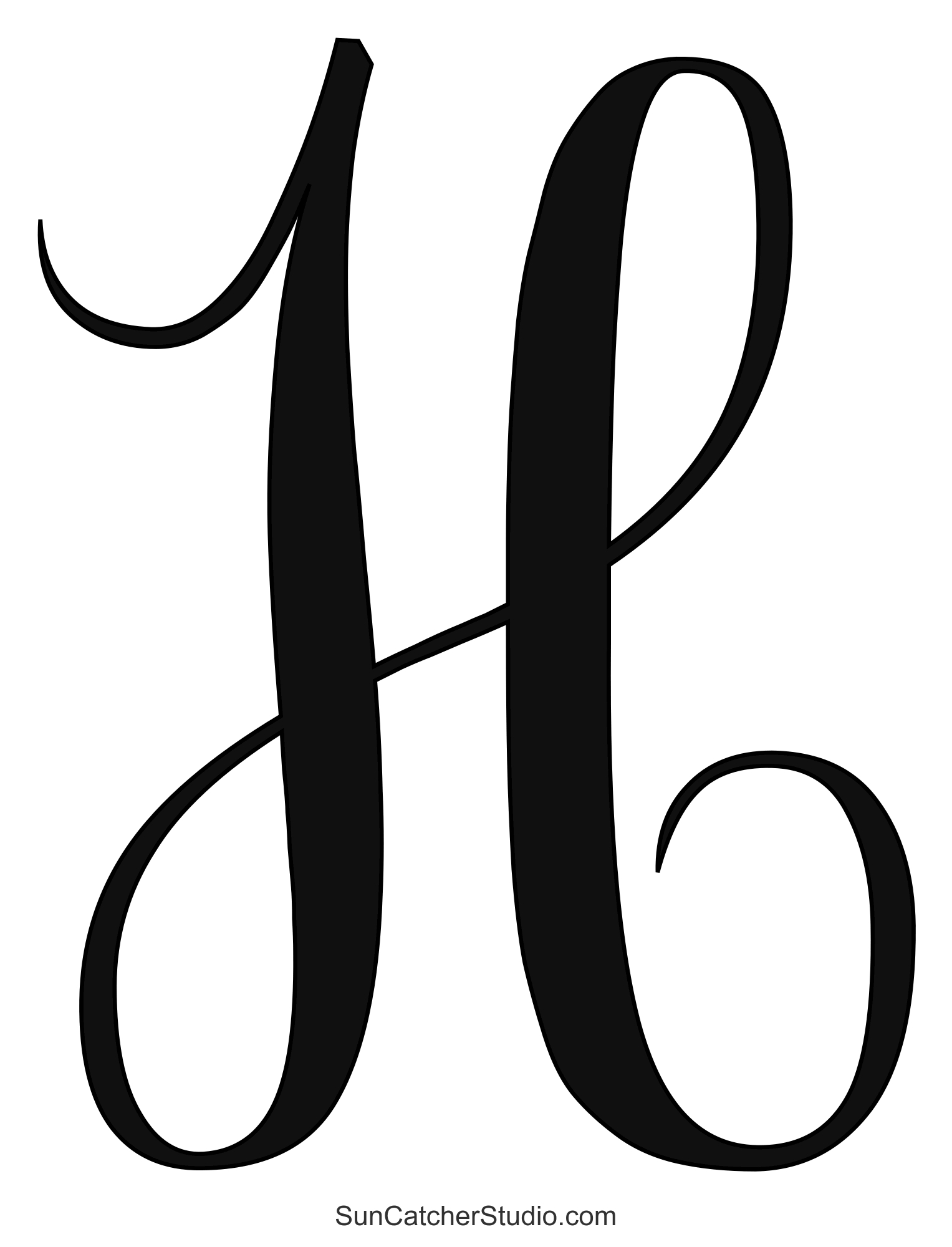 Calligraphy Alphabet Letters (Printable Monogram Font) – Free with FREE Printable Calligraphy Letter Stencils