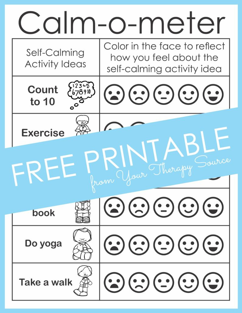 Calm Down Corner Ideas - Free Printables - Your Therapy Source for Free Printable Calm Down Posters