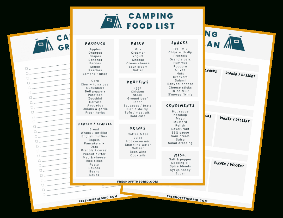Camping Food List And Meal Planning Tips (+ Free Printable throughout FREE Printable Camping Food List