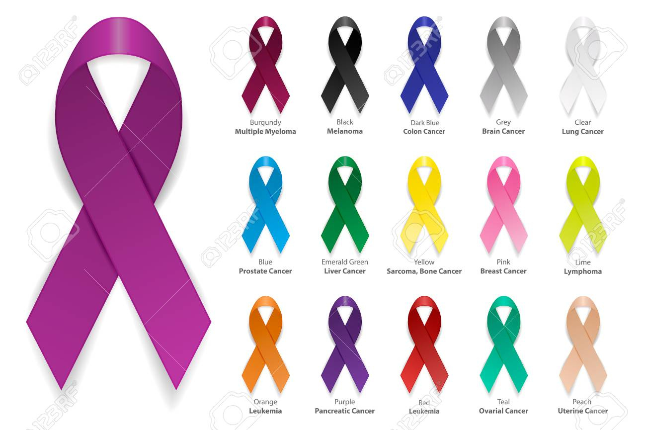 Cancer Ribbon. Vector Realistic 3D Awareness Ribbon Different pertaining to FREE Printable Cancer Awareness Ribbons