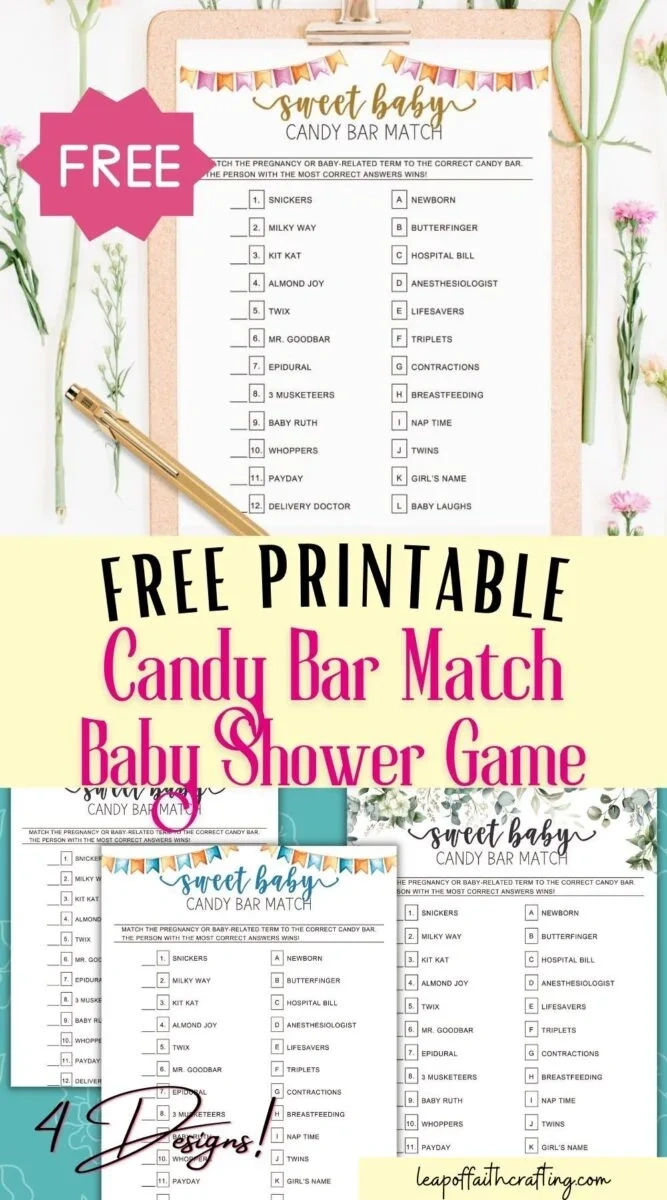 Candy Bar Baby Shower Game Free Printable Pdf - Leap Of Faith Crafting intended for FREE Printable Candy Bar Game