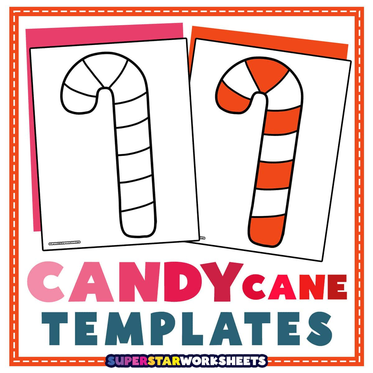 Candy Cane Template (Free Printables) - Superstar Worksheets within Free Printable Candy Cane Pictures