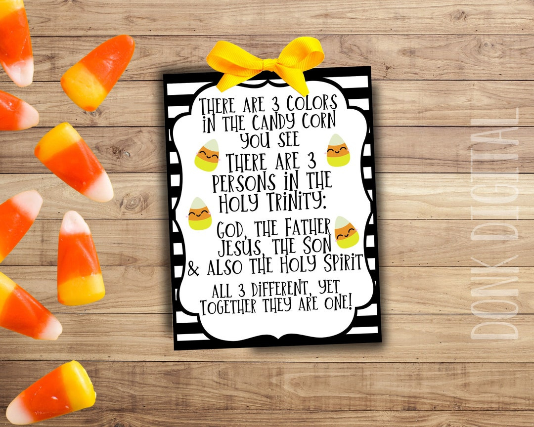 Candy Corn Holy Trinity Printable Tags: Church Halloween (Pdf) - Etsy throughout Free Printable Candy Corn Trinity