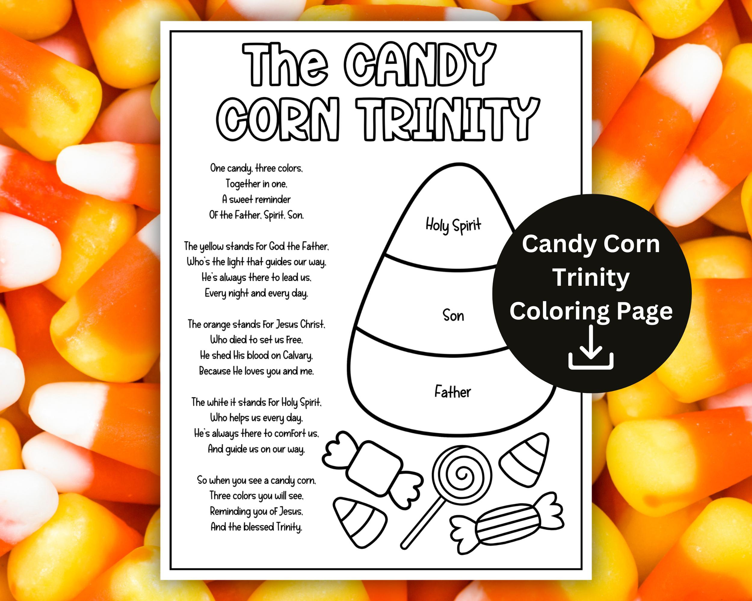 Candy Corn Trinity Printable Coloring Page, Candy Corn Trinity regarding FREE Printable Candy Corn Trinity