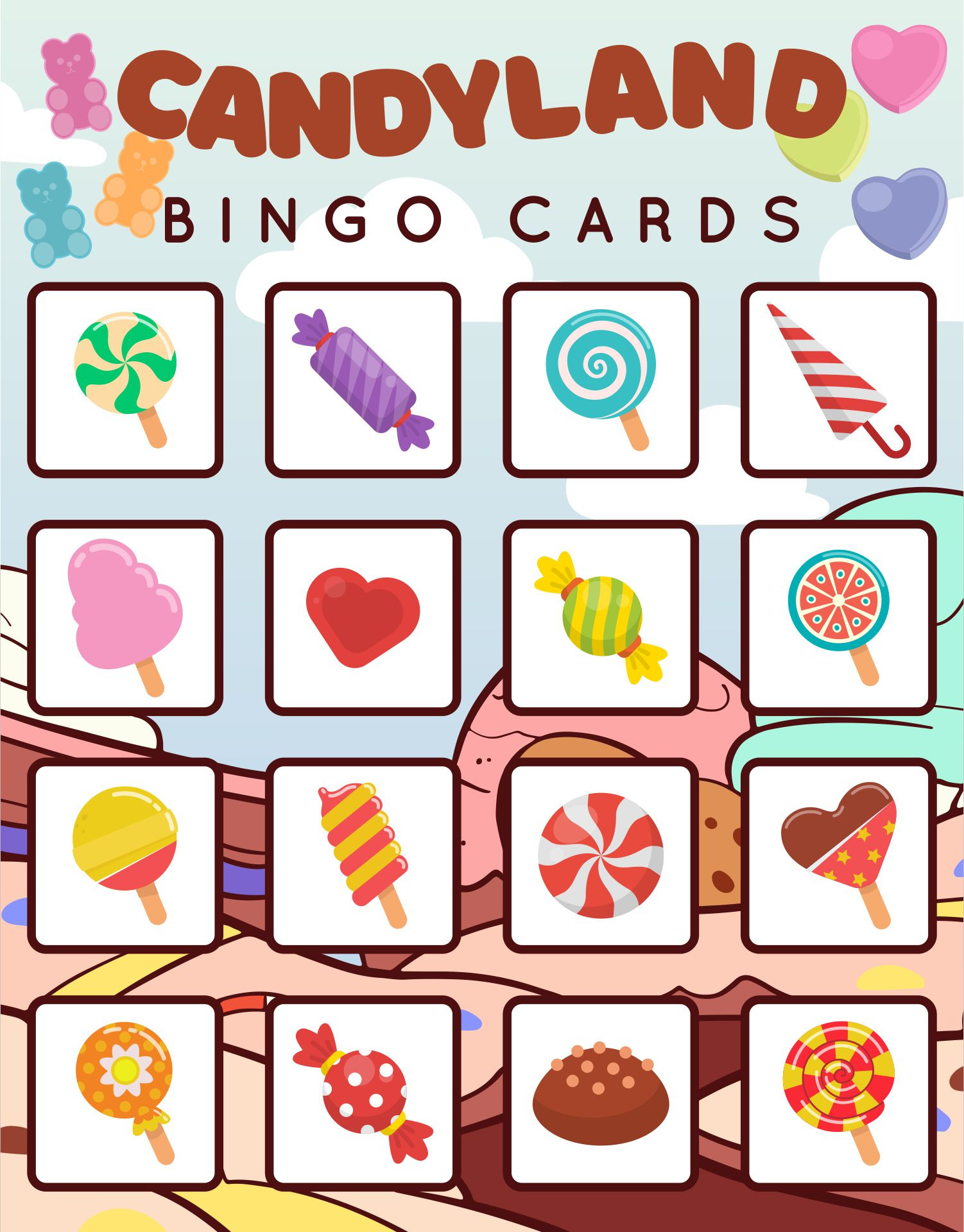 Candyland Game Cards - 10 Free Pdf Printables | Printablee intended for Free Printable Candyland Game Cards