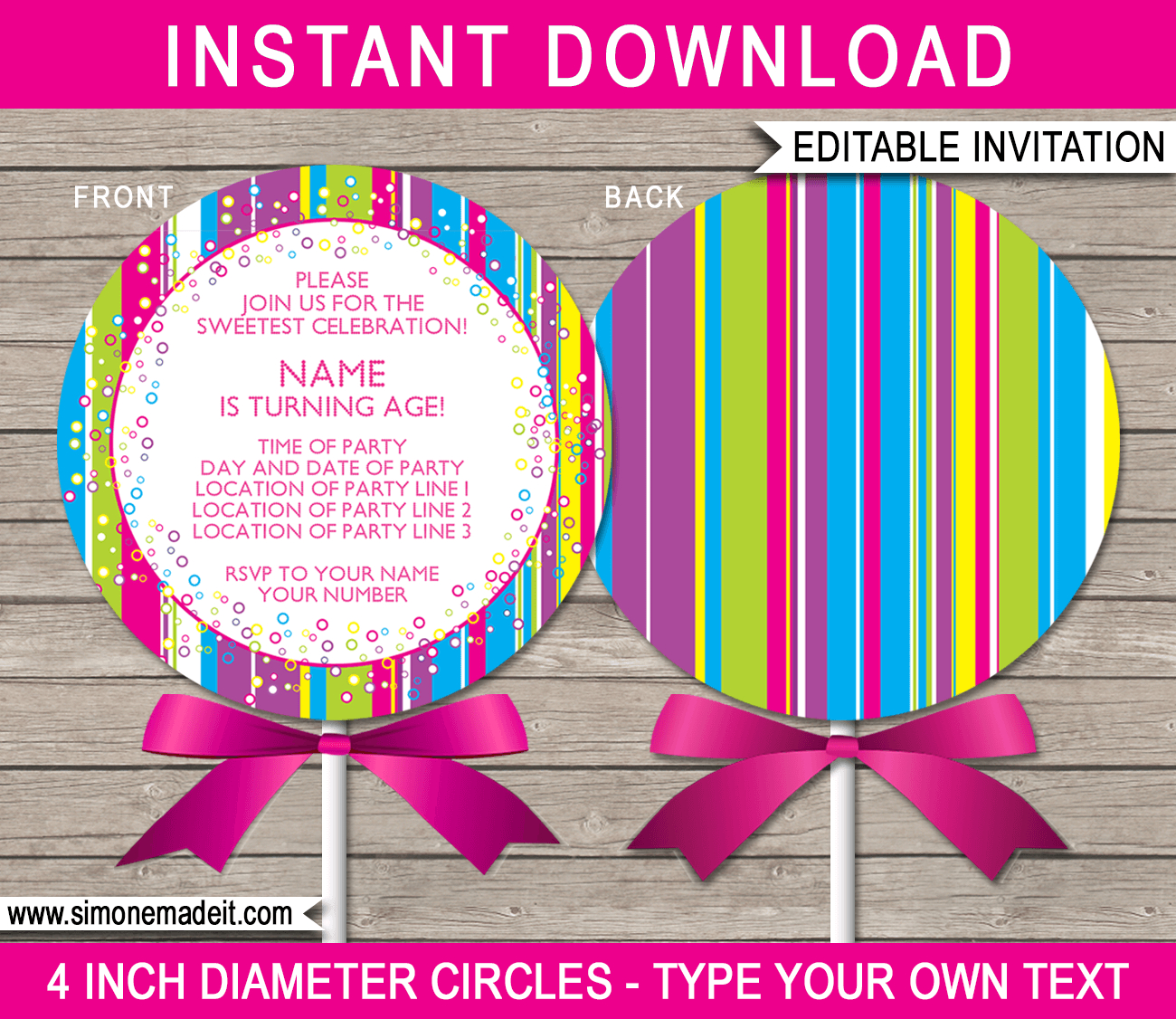 Candyland Party Printables, Invitations &amp;amp; Decorations in Free Printable Candyland Birthday Invitations