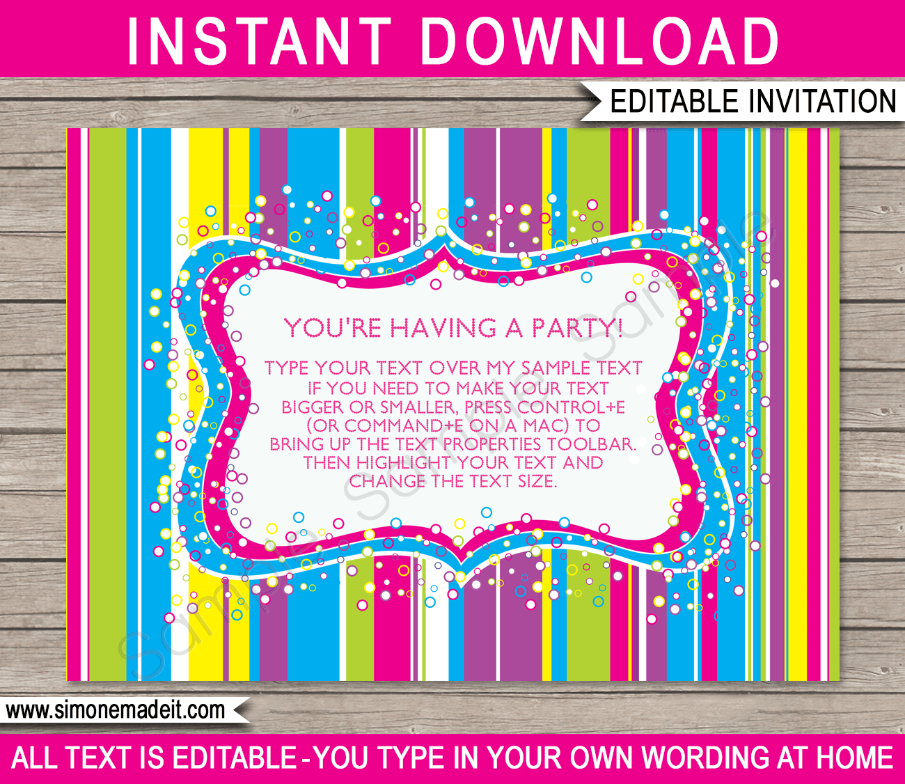 Candyland Party Printables, Invitations &amp;amp; Decorations with Free Printable Candyland Birthday Invitations