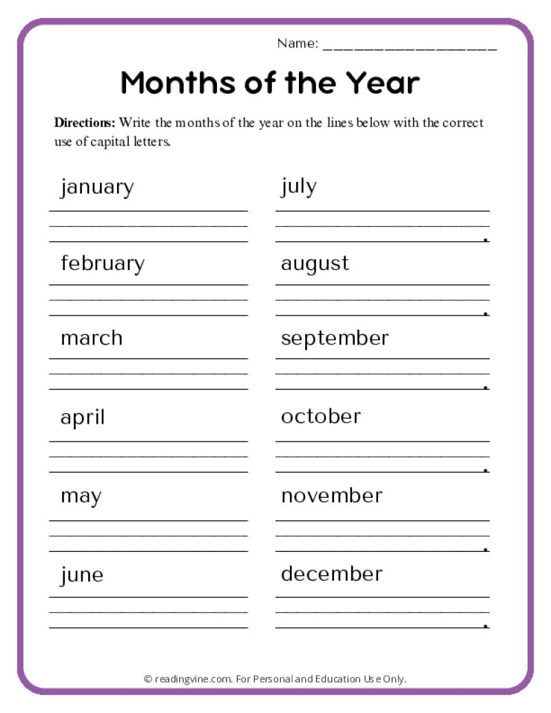 Capitalization Worksheets - Readingvine inside Free Printable Capitalization And Punctuation Worksheets