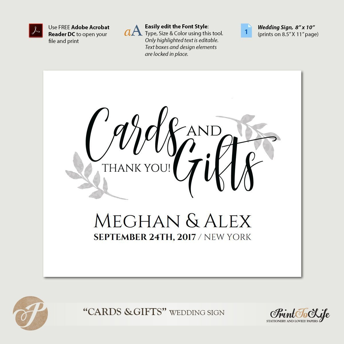 Cards And Gifts Sign, Wedding Cards Sign, Gifts And Cards Sign pertaining to FREE Printable Cards Sign Printable