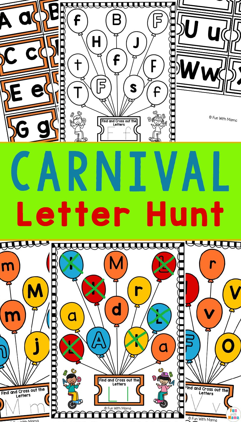 Carnival Letter Hunt - Fun Preschool Letter Worksheets - Fun With Mama regarding Free Printable Carnival Worksheets For Preschool