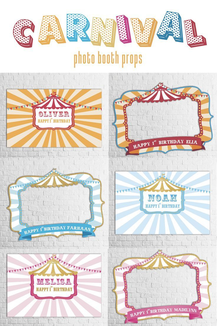 Carnival Photo Booth Props, Carnival Theme Birthday, Baby Shower within Free Printable Carnival Photo Booth Props Printable
