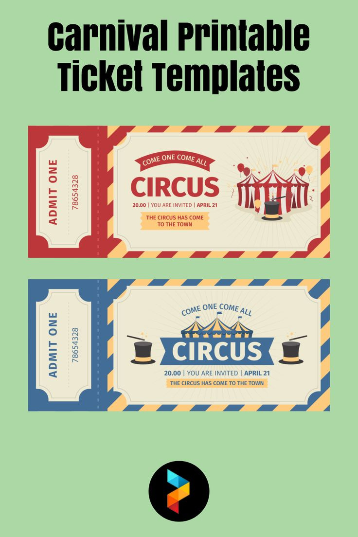 Carnival Ticket Templates - 10 Free Pdf Printables | Printablee inside FREE Printable Circus Ticket Template