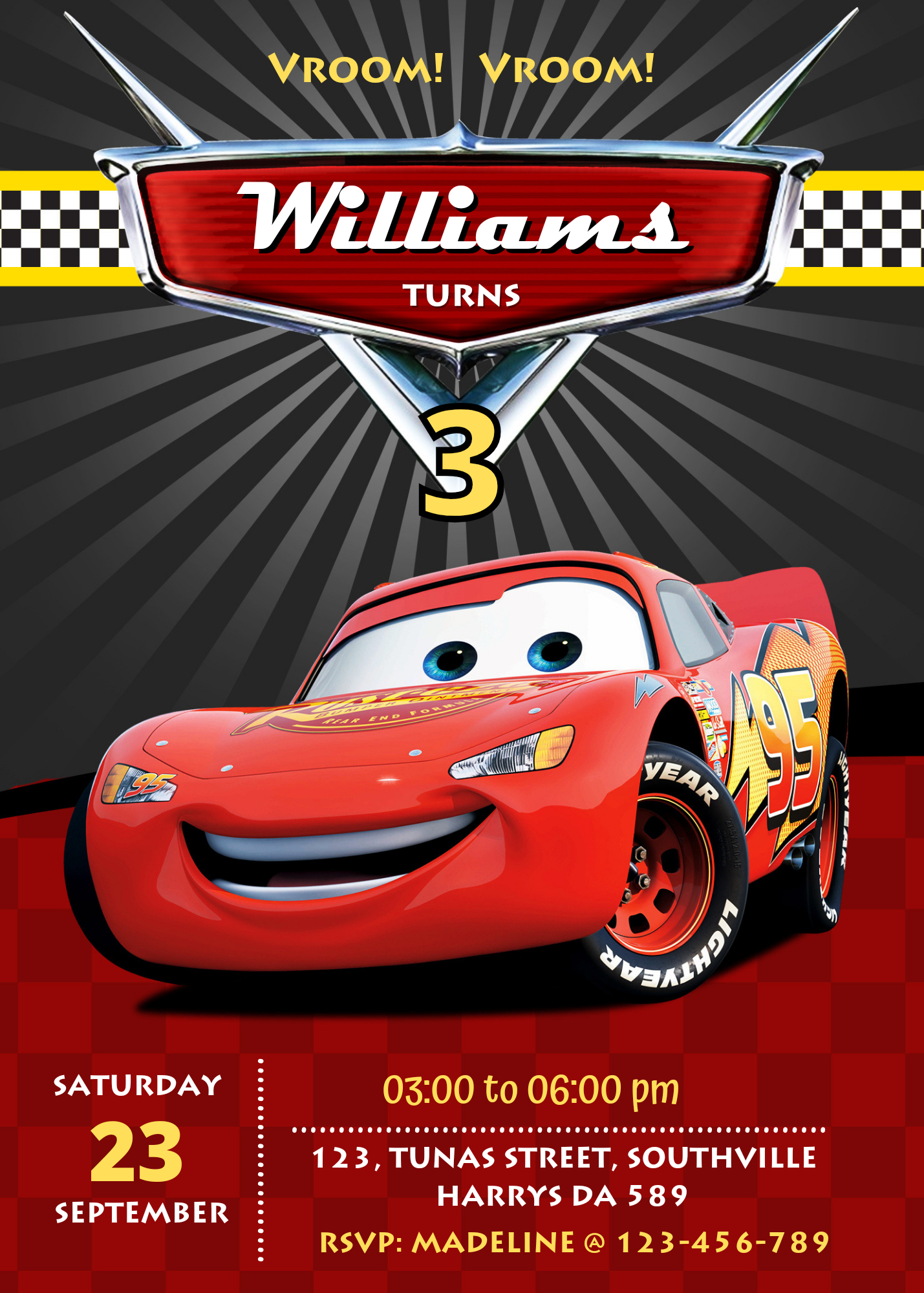 Cars Birthday Invitation Template Canva 1 - Payhip regarding Free Printable Cars Birthday Invitations
