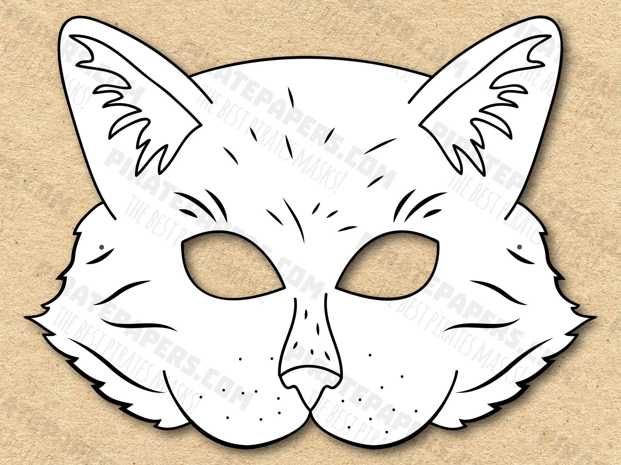 Cat Mask Printable Coloring, Paper Diy For Kids And Adults. Pdf pertaining to Free Printable Cat Mask Template