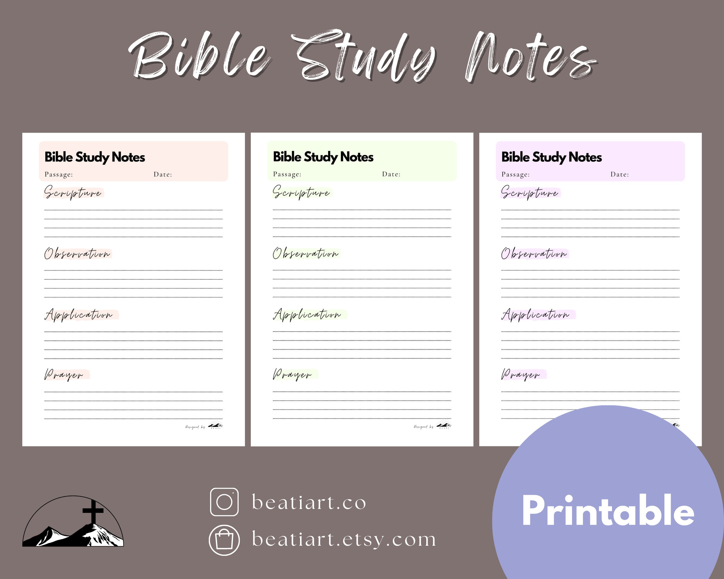 Catholic Bible Study Notes (Printable) - Etsy intended for Free Printable Catholic Bible Study