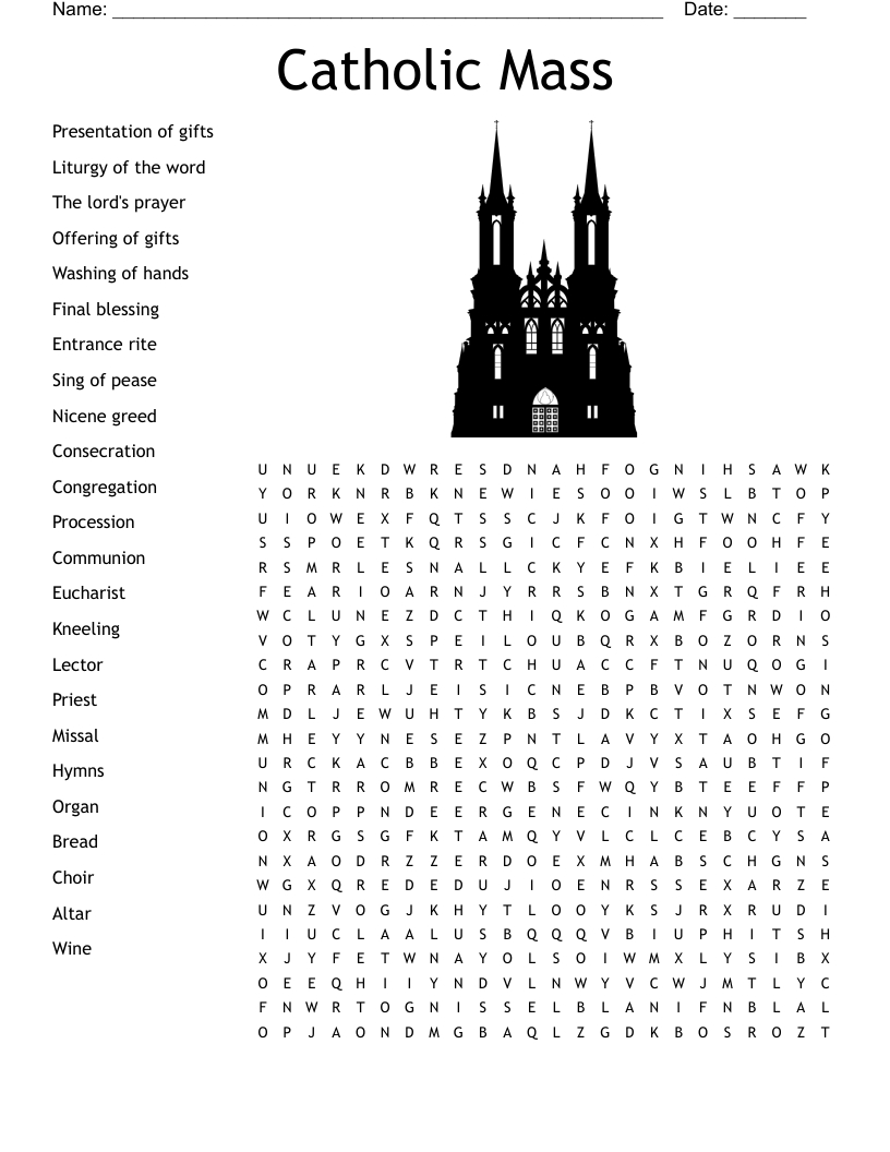 Catholic Mass Word Search - Wordmint inside Free Printable Catholic Word Search