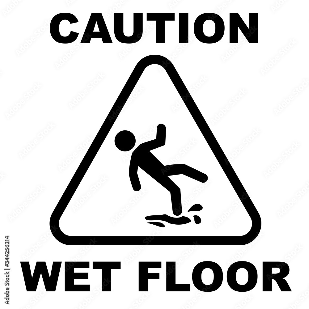Caution Wet Floor Warning Sign Board Stock Vector | Adobe Stock for FREE Printable Caution Wet Floor Sign