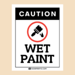 Caution Wet Paint Sign – Black Color [Pdf] in Free Printable Caution Wet Paint Signs
