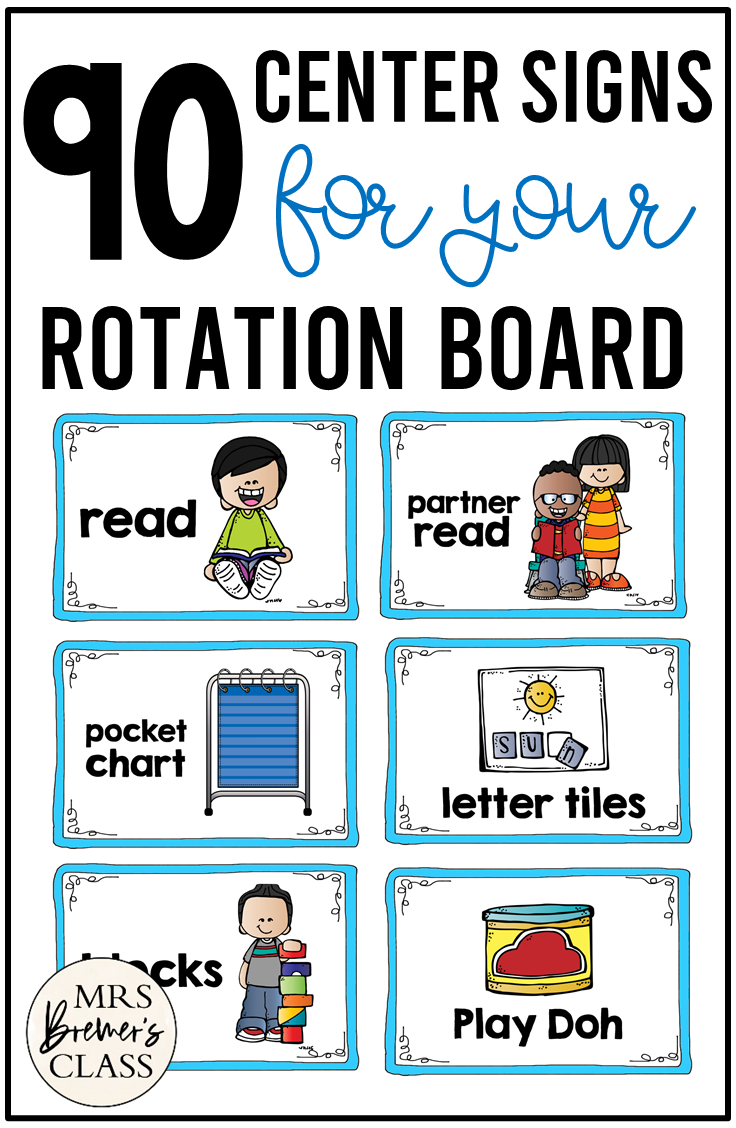 Center Rotation Board Labels And Signs | Mrs. Bremer&amp;#039;S Class with FREE Printable Center Rotation Cards