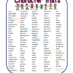 Character Traits Worksheets &amp; Printable with regard to FREE Printable Character Traits List