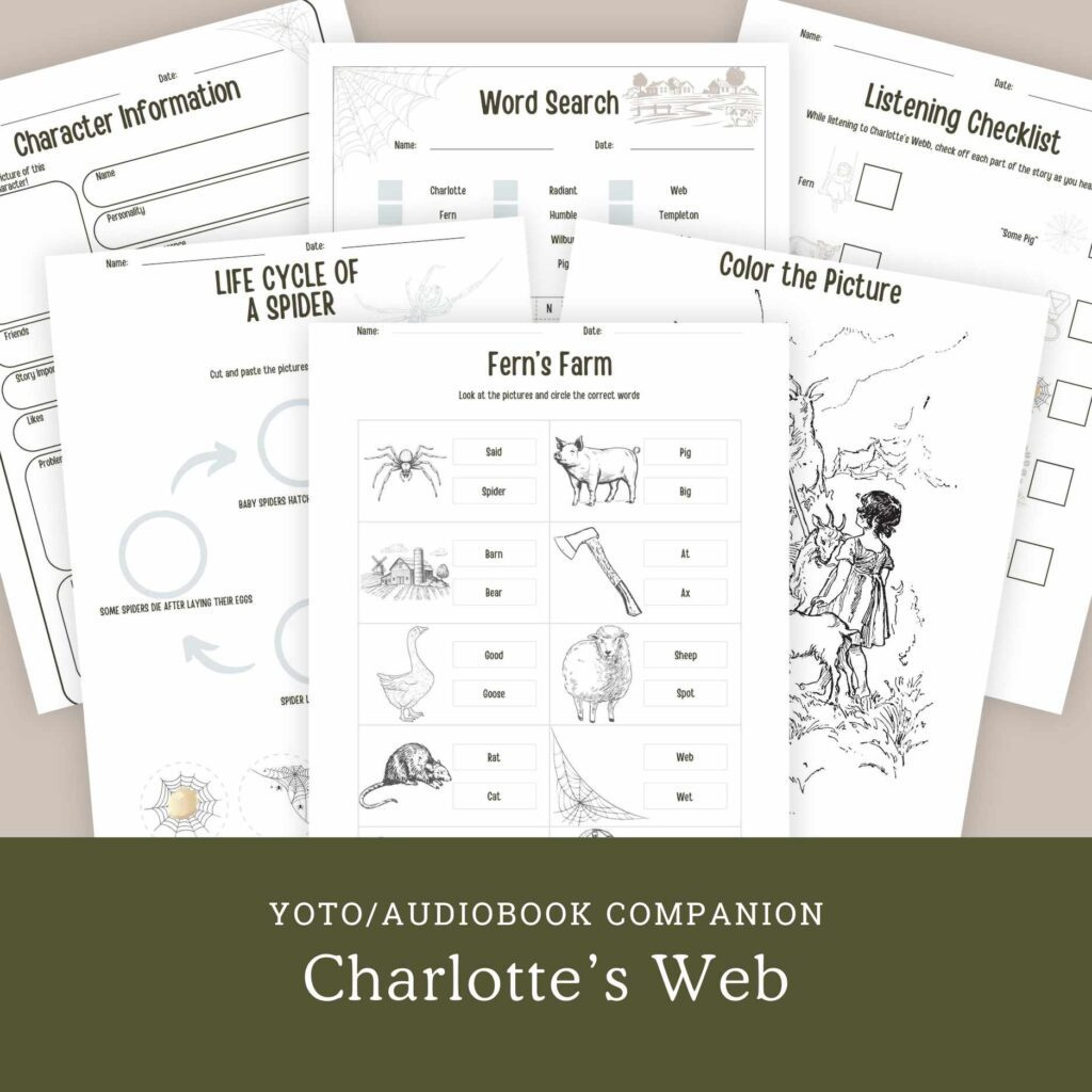 Charlotte&amp;#039;S Web: Free Pdf Printable For Yoto - Quiet Life Farm inside FREE Printable Charlotte&amp;amp;#039;s Web Worksheets