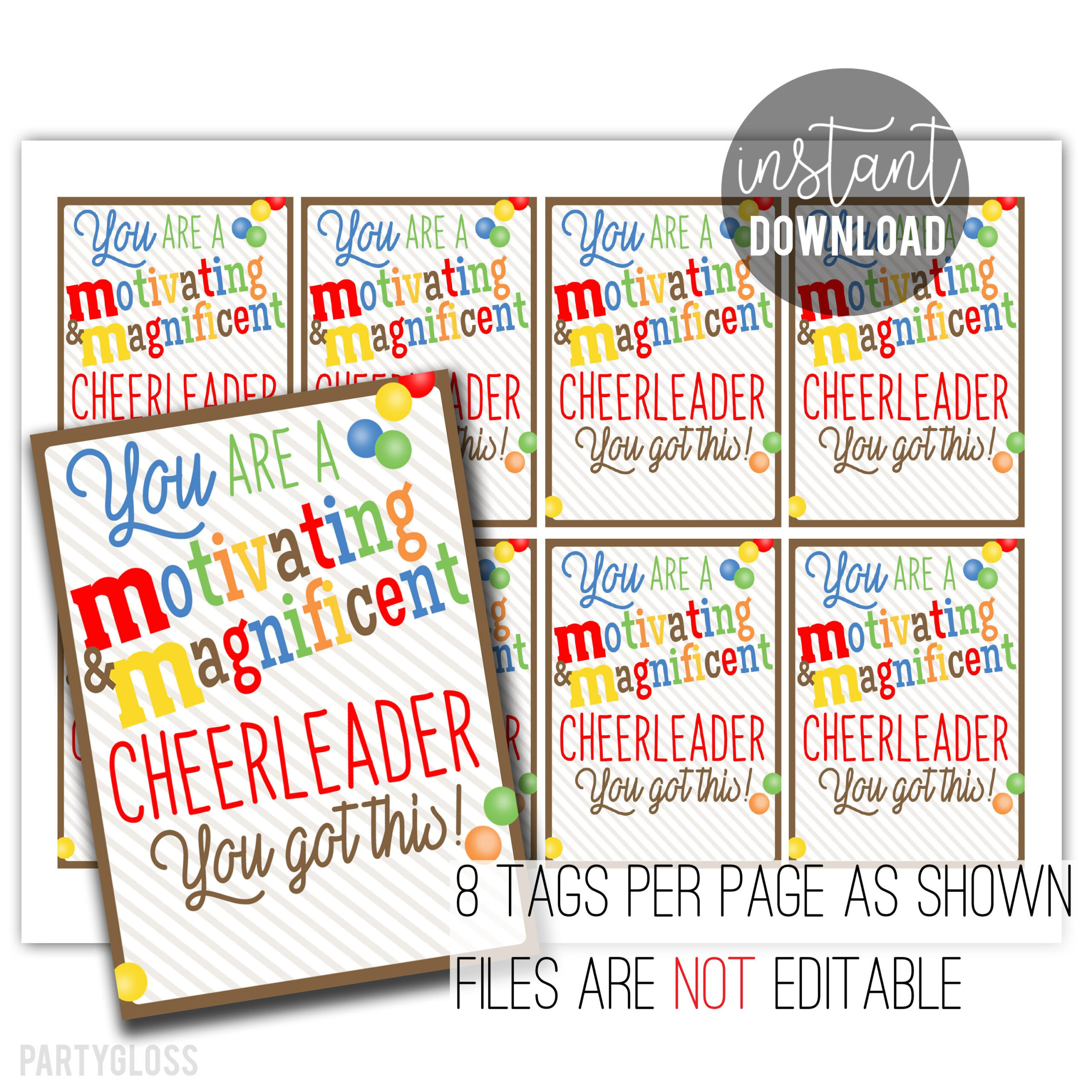 Cheerleader-Tag Zum Ausdrucken | Druckbare Cheer-Tags with regard to Free Printable Cheerleader Gift Tags