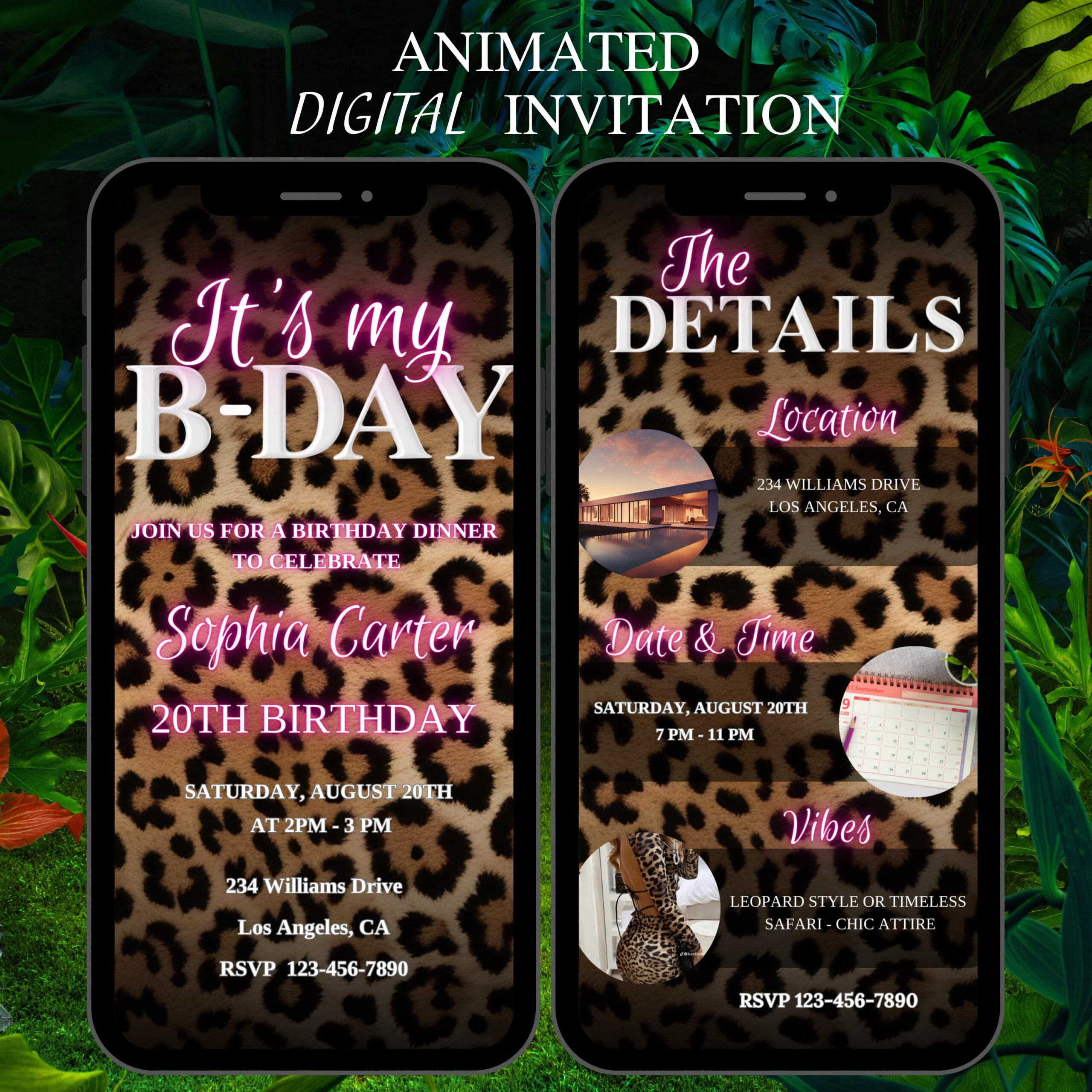 Cheetah Print Birthday Evite: Animated Jungle Brunch (Digital within FREE Printable Cheetah Birthday Invitations