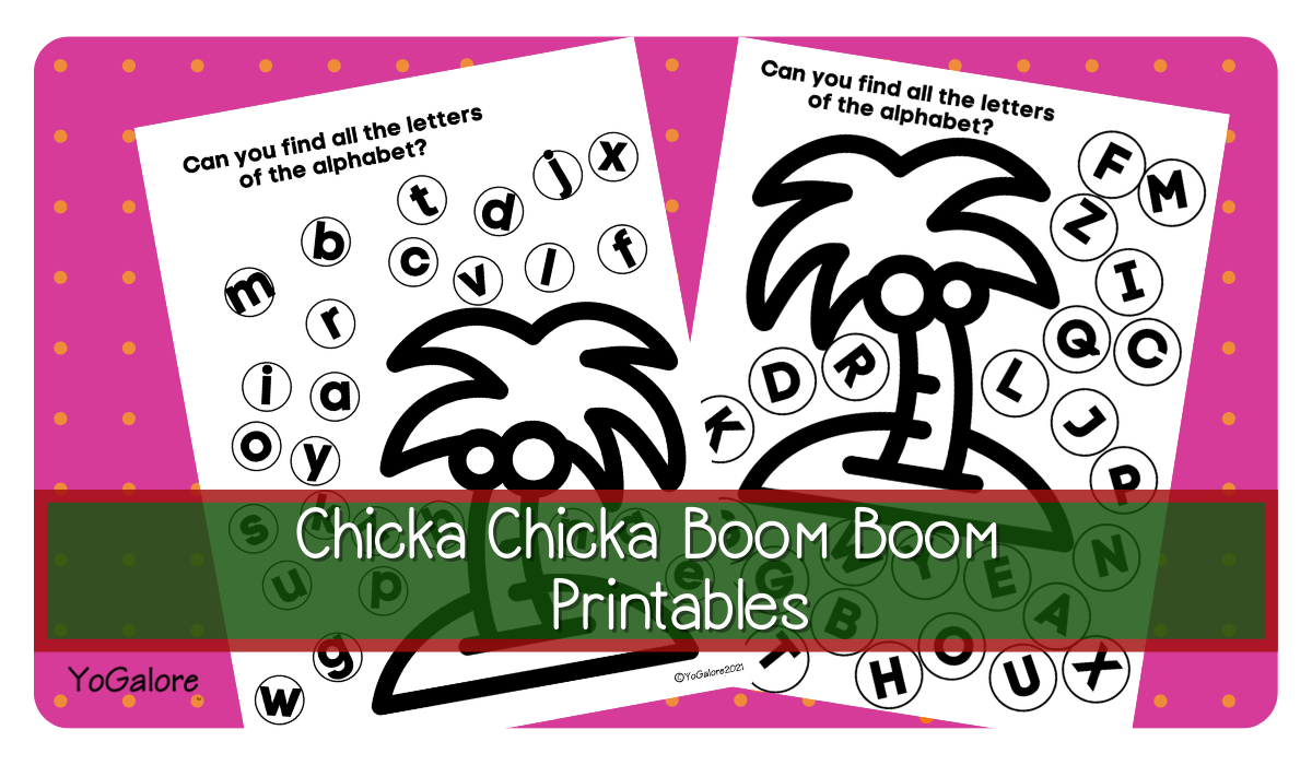 Chicka Chicka Boom Boom Printables • Yogalore And More Activities for FREE Printable Chicka Chicka Boom Boom