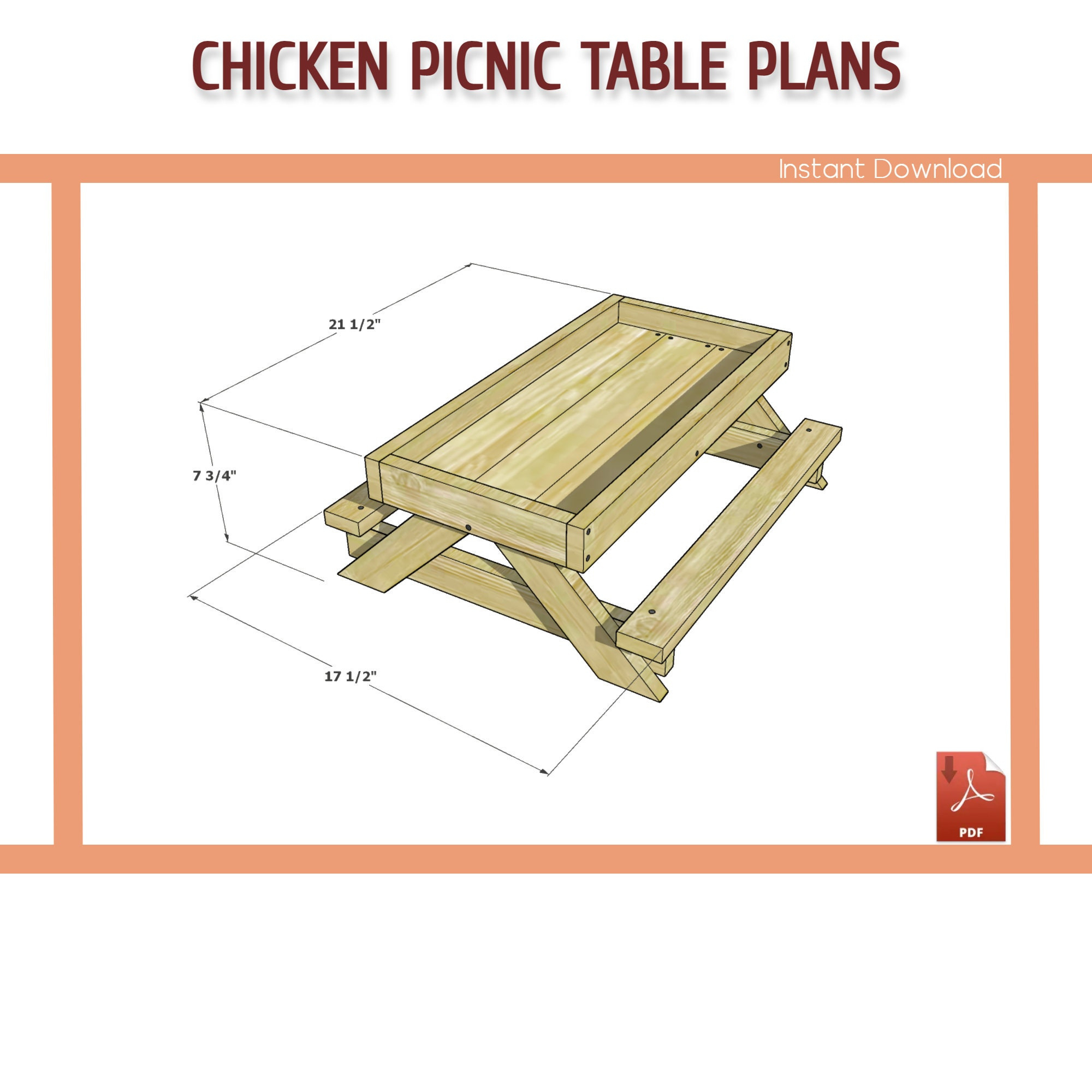 Chicken Picnic Table Plans - Diy Chicknic Table Plans - Download for Free Printable Chicken Picnic Table Plans