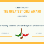 Chili Cook Off Certificate Free Printable in FREE Printable Chili Cook Off Award Certificate Template