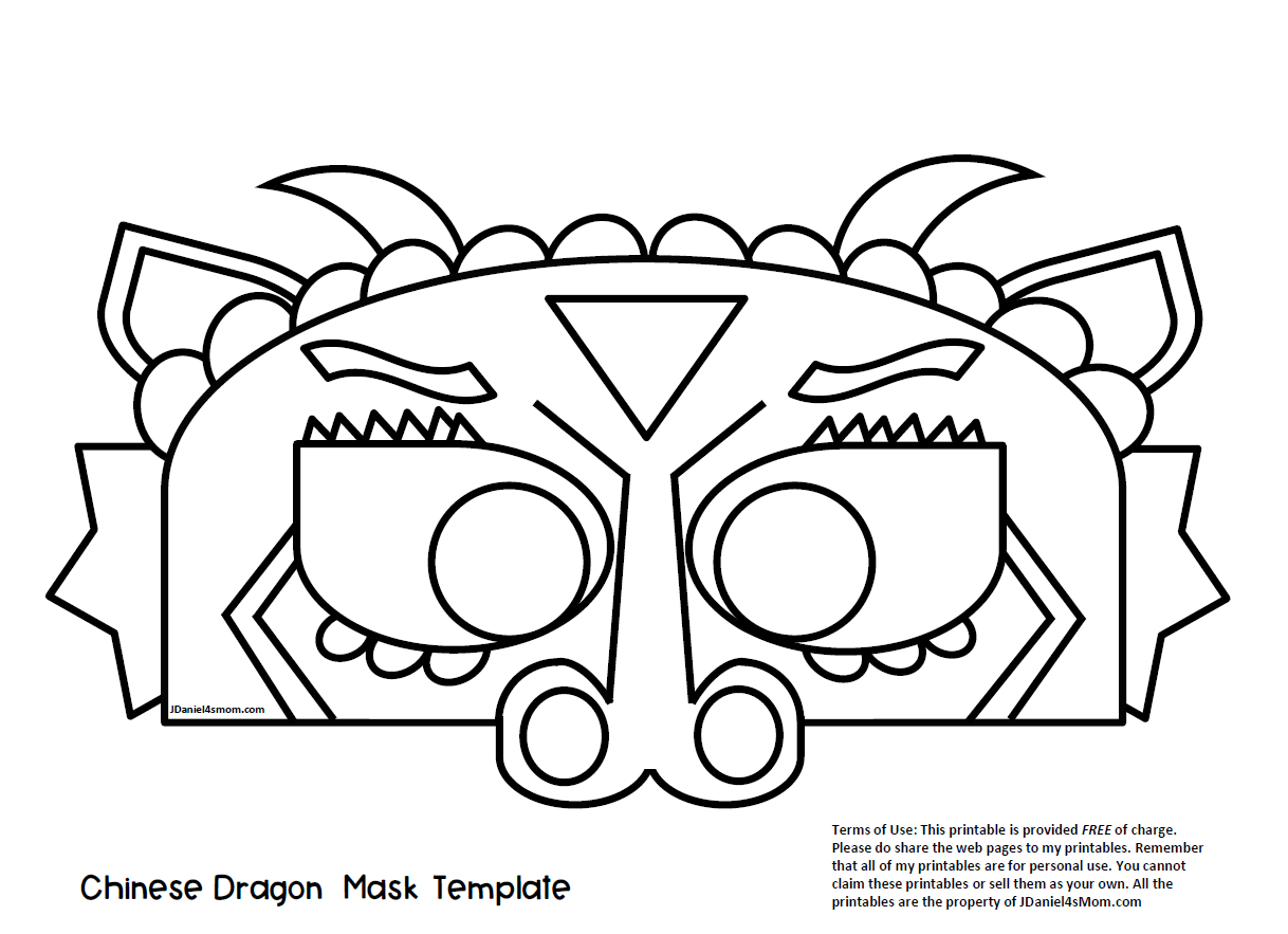 Chinese Dragon Mask Printable Coloring Activity - Jdaniel4S Mom in FREE Printable Chinese Dragon Mask Template