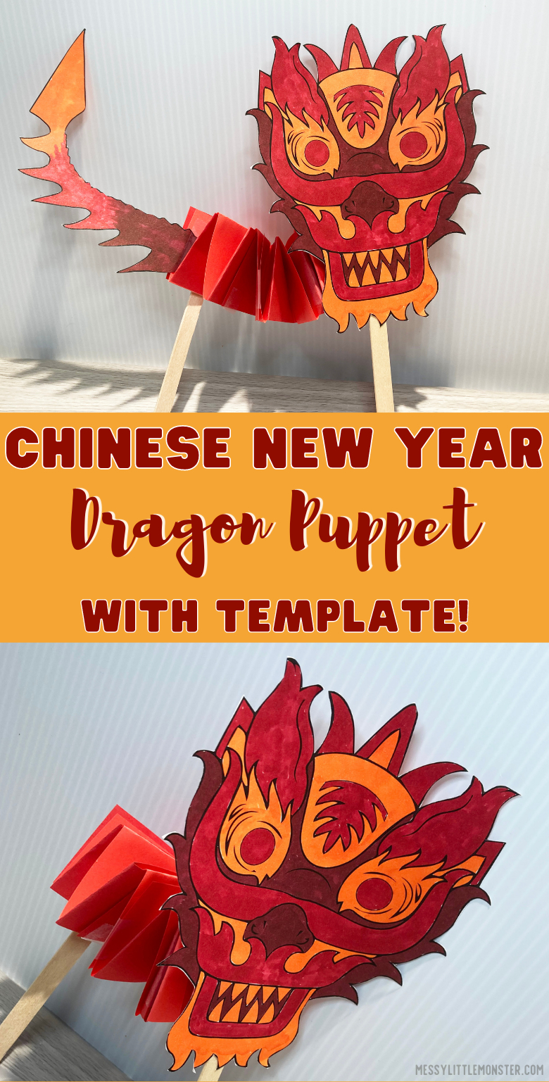 Chinese New Year Dragon Puppet (With Template!) - Messy Little Monster in FREE Printable Chinese Dragon Puppet