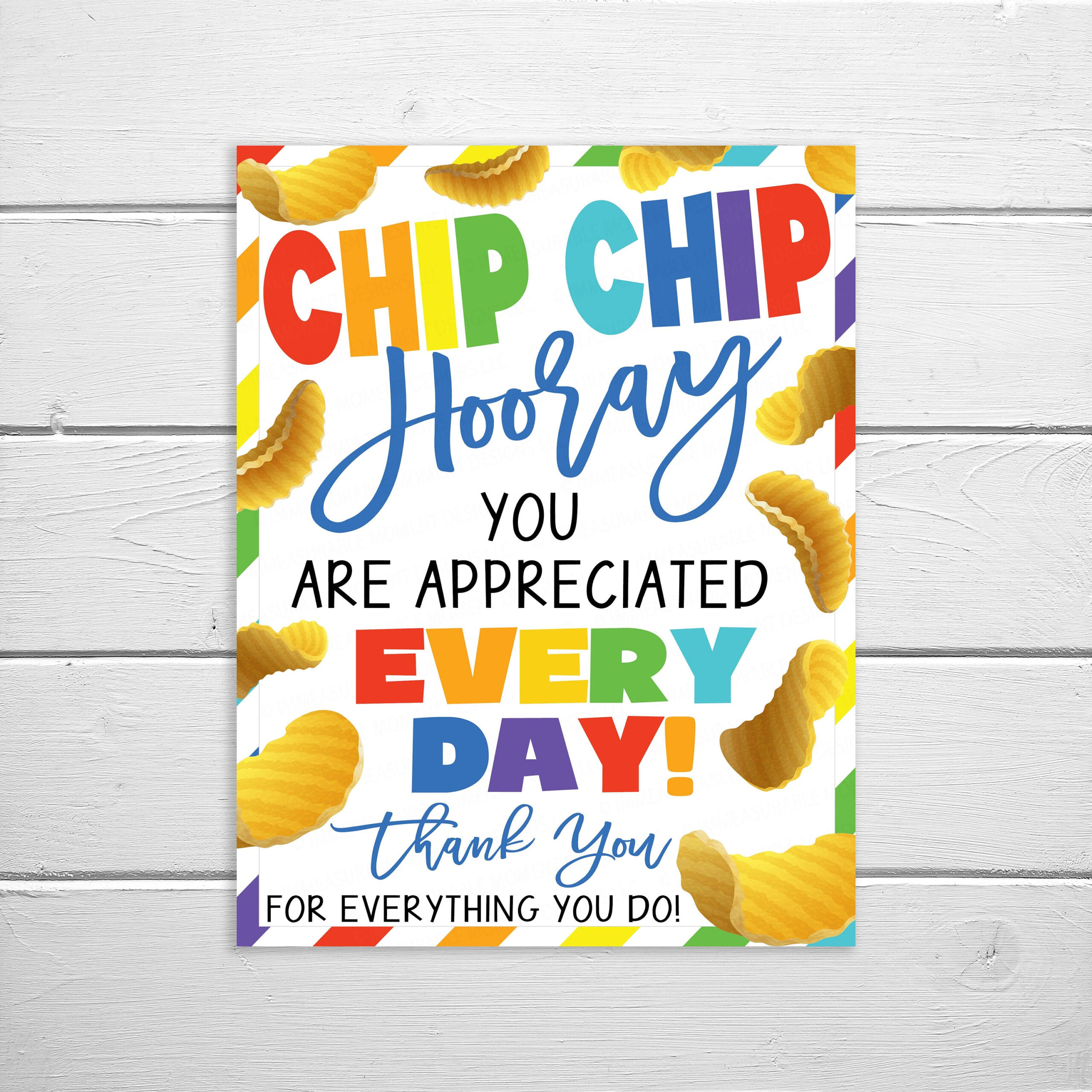 Chip Sign, Appreciation Printable, Chip Chip Hooray, Potato Chips within Free Printable Chips Teacher Appreciation