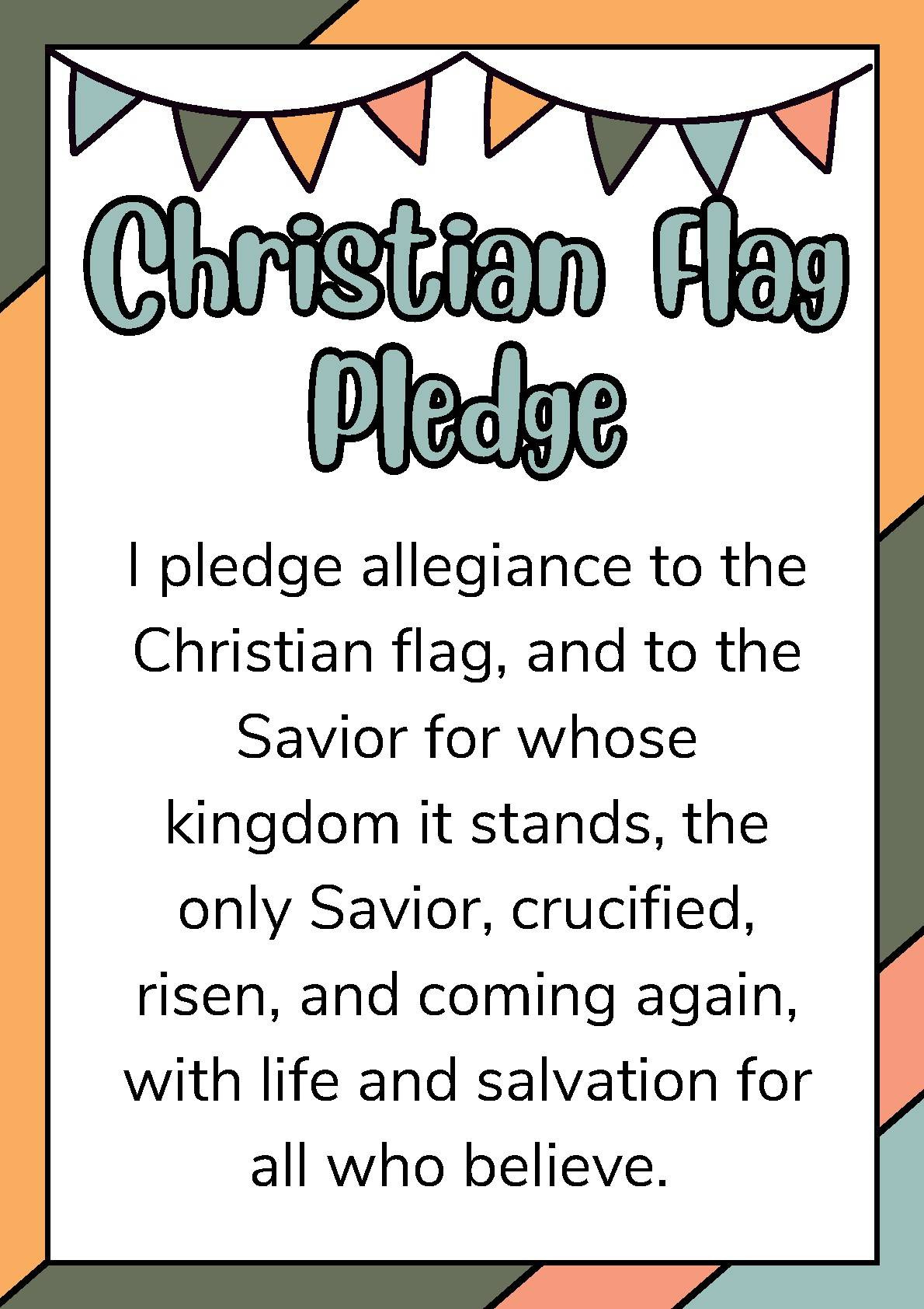 Christian Flag Pledge Posterms Lemon In Middle School | Tpt within FREE Printable Christian Flag Pledge