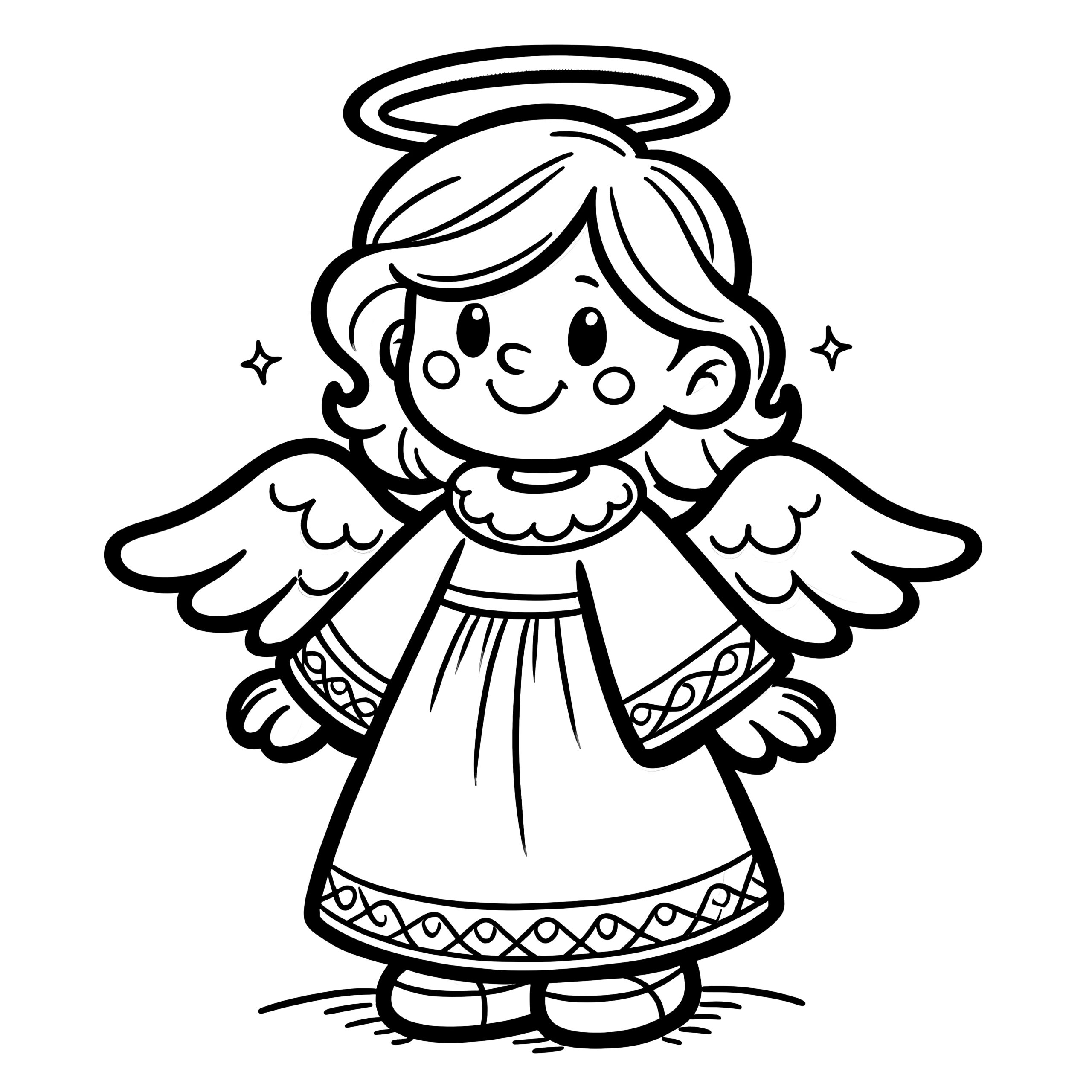 Christmas Angel: Free Coloring Page with FREE Printable Christmas Angel Pictures