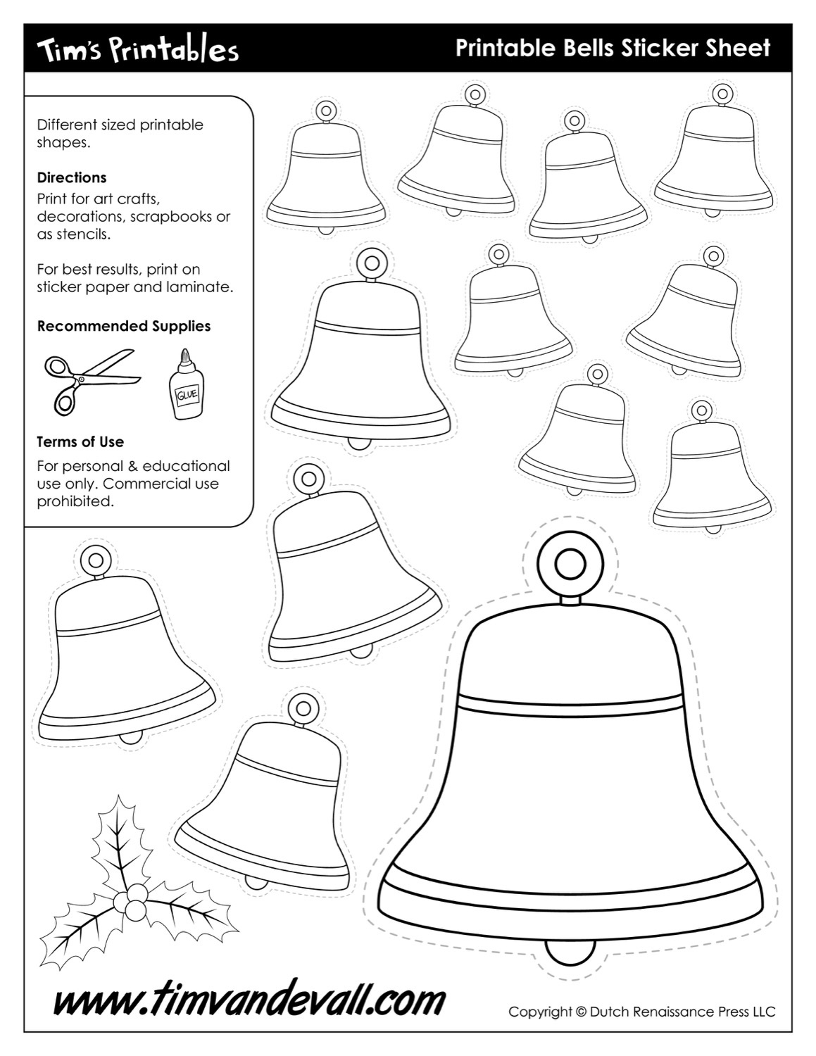 Christmas Bell Templates - Tim&amp;#039;S Printables pertaining to Free Printable Christmas Bell Template