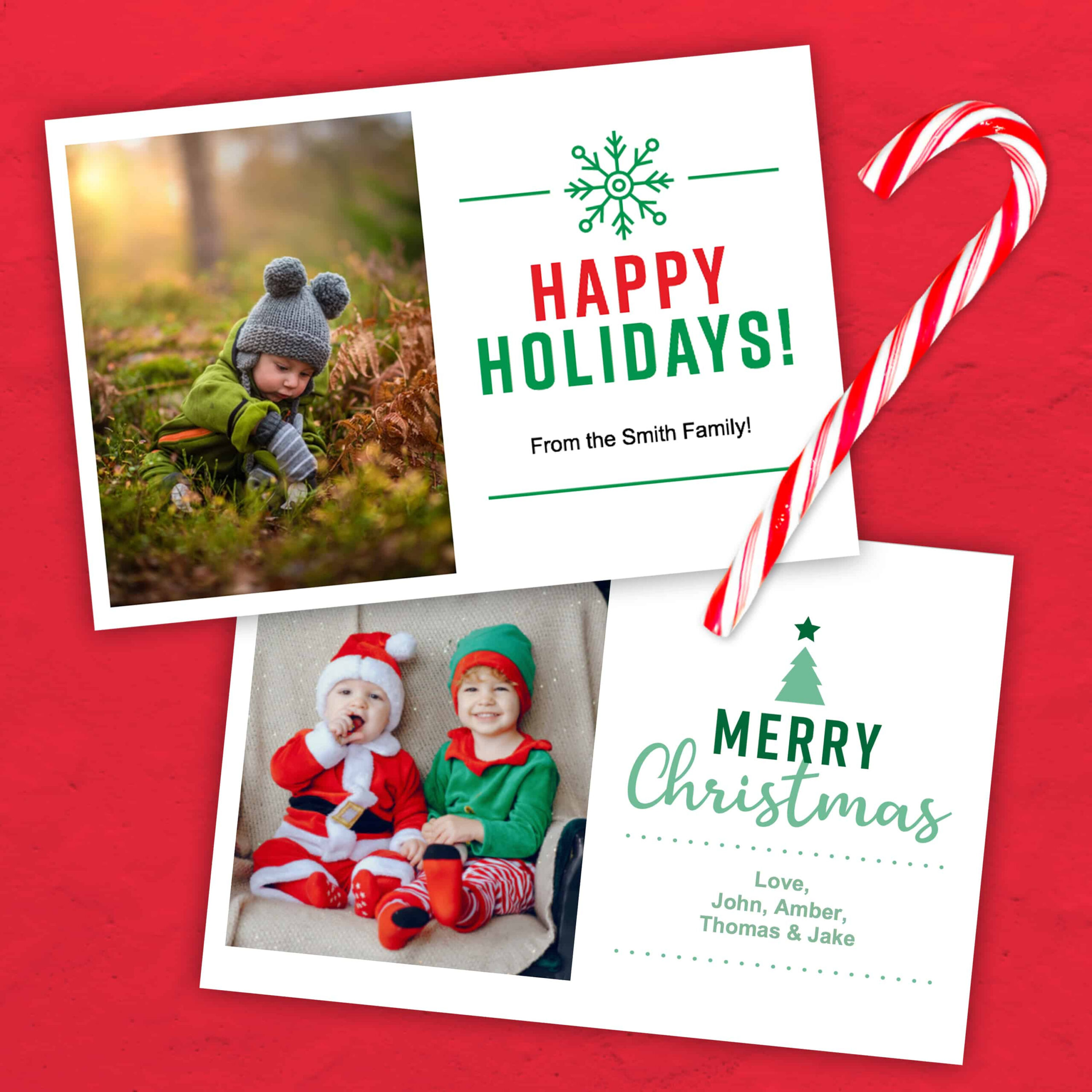 Christmas Card Template (4×6) - Free Printable Download throughout FREE Printable Christmas Card Photo Templates